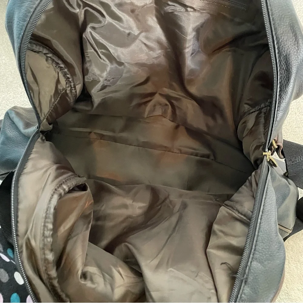 UR Faux Leather Black Brown Duffel Bag Men's Travel Gym